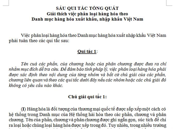 Sáu quy tắc tổng quát mã hồ sơ