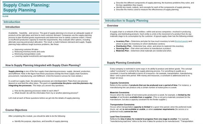 Supply chain planning - Supply planning