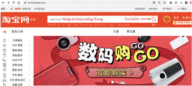 Mua hàng linh phụ kiện điện tử từ Trung Quốc trên taobao