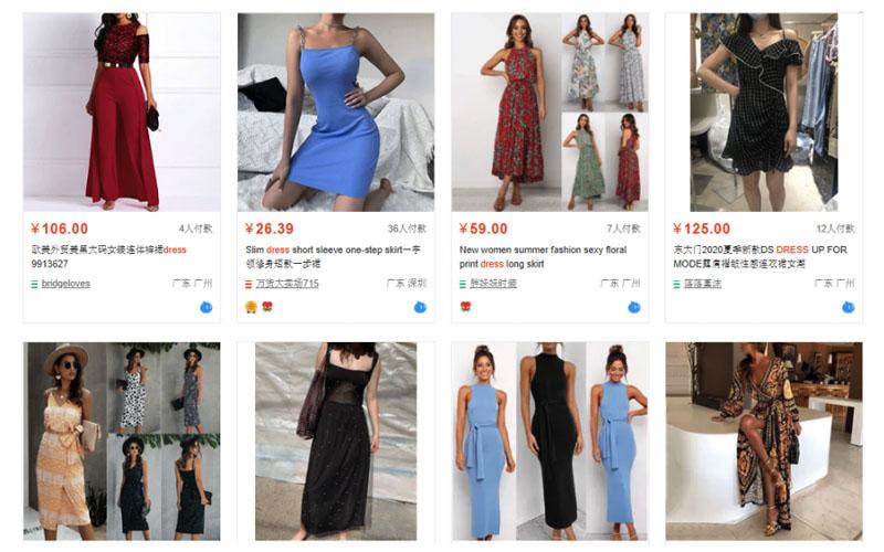 Váy đầm Taobao rất đa dạng về kiểu dáng, mẫu mã