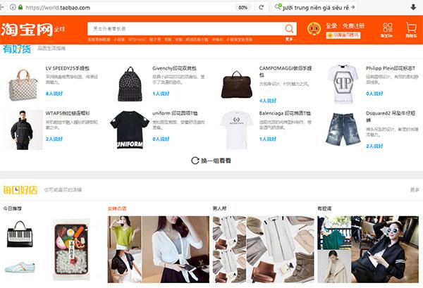 Taobao là trang thương mại điện tử uy tín để đặt hàng
