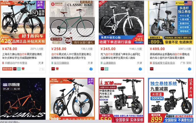 Trên trang taobao.com có rất nhiều shop bán xe đạp chất lượng