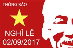 Thông báo : Lịch nghỉ lễ Quốc Khánh 2017