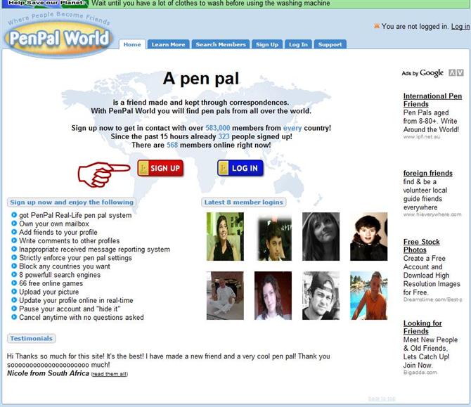 Penpal World website luyện Tiếng Anh miễn phí